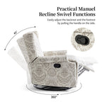 29'' W Pattern Swivel Glider Manual Push Back Recliner Chair Set of 2