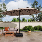 MAISON ARTS 15ft Double-Sided Patio Extra Large Twin Umbrella with Base Included