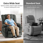 MCombo Large-Wide Dual Motor Power Lift Recliner with Massage and Dual Heating for Big and Tall Elderly, Fabric R7635