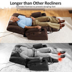 MCombo Large-Wide Dual Motor Power Lift Recliner with Massage and Dual Heating for Big and Tall Elderly, Fabric R7635