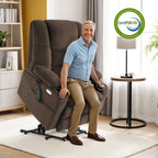 MCombo Large-Wide Dual Motor Power Lift Recliner with Massage and Dual Heating for Big and Tall Elderly, Fabric R7635