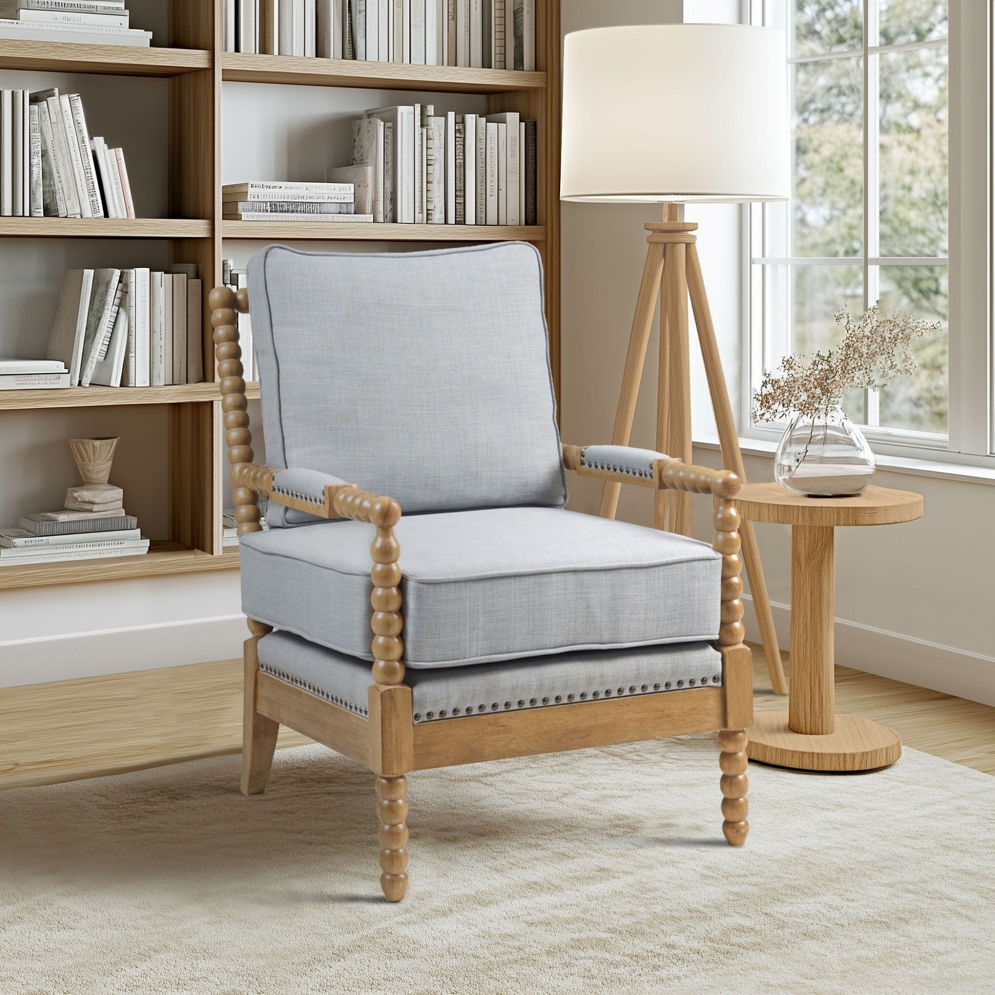Madison Park Donohue Turned Wood Frame Armchair