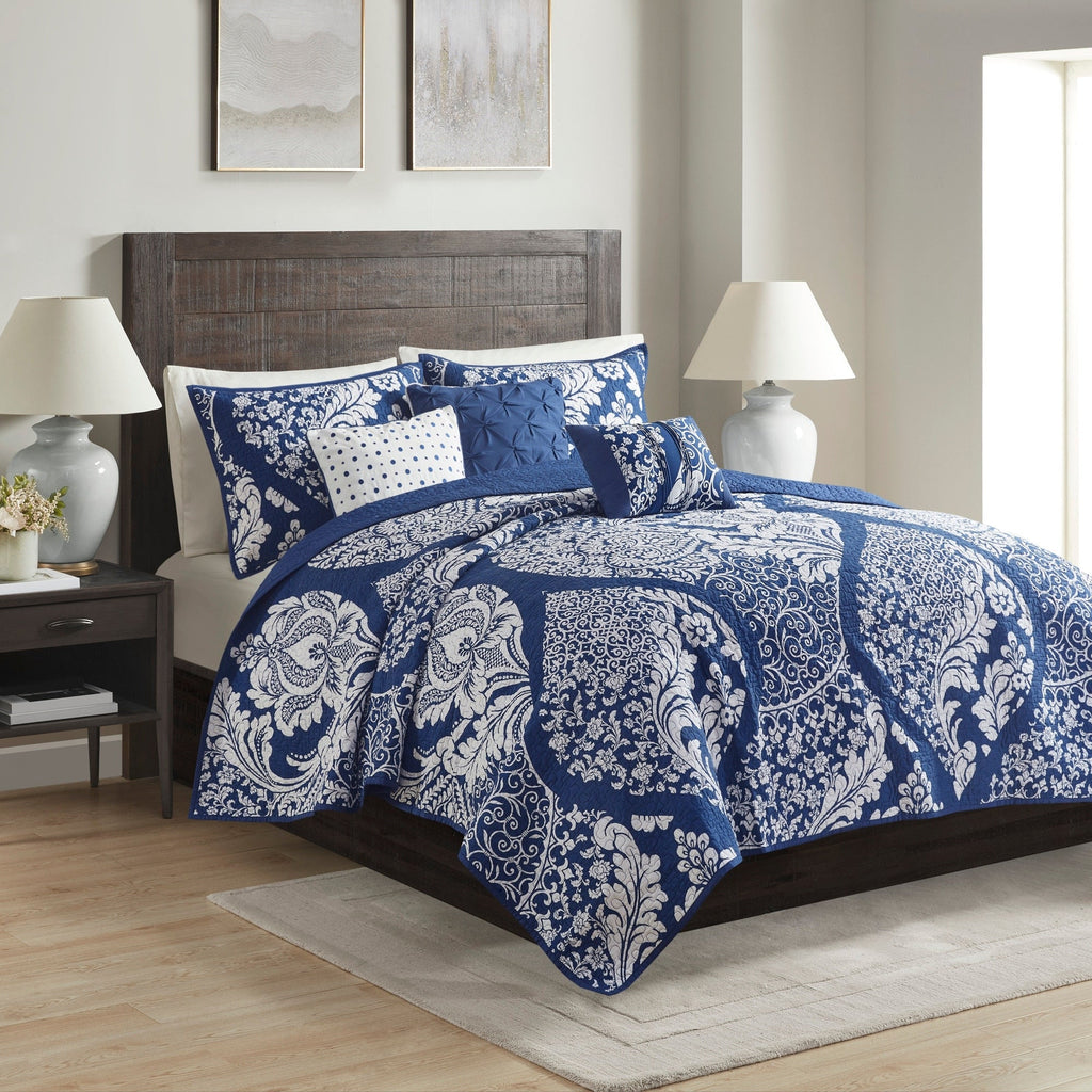 Madison Park Marcella 7 Piece Cotton Printed Comforter Set