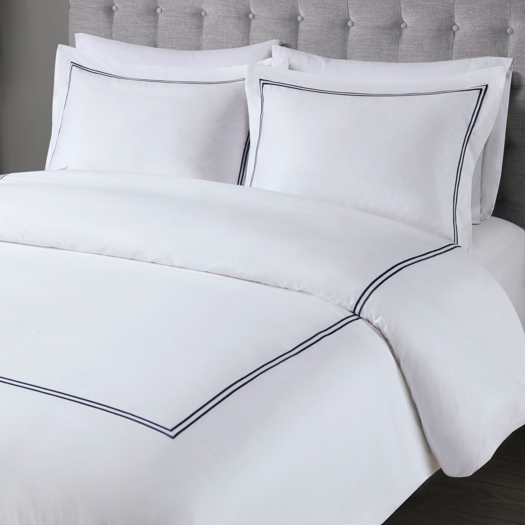 Madison Park Signature 500 Thread Count Luxury Collection 100% Cotton Sateen Embroidered Duvet Cover Set