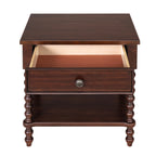 Madison Park Signature Beckett Turned Wood Spindle Nightstand with Drawer & Shelf