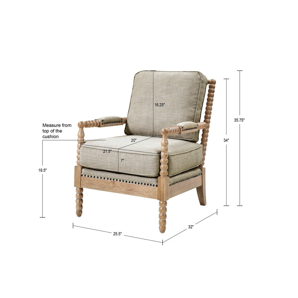 Madison Park Donohue Turned Wood Frame Armchair