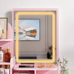 Makeup Vanity Set Table With LED Light &Mirror & Stool