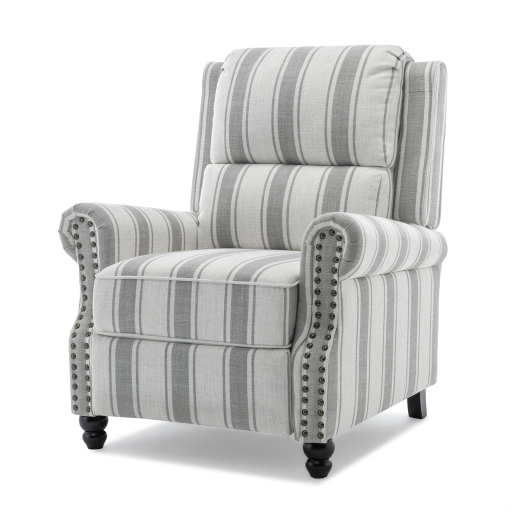 Manual Pushback Recliner Chairs with Nailhead Trim