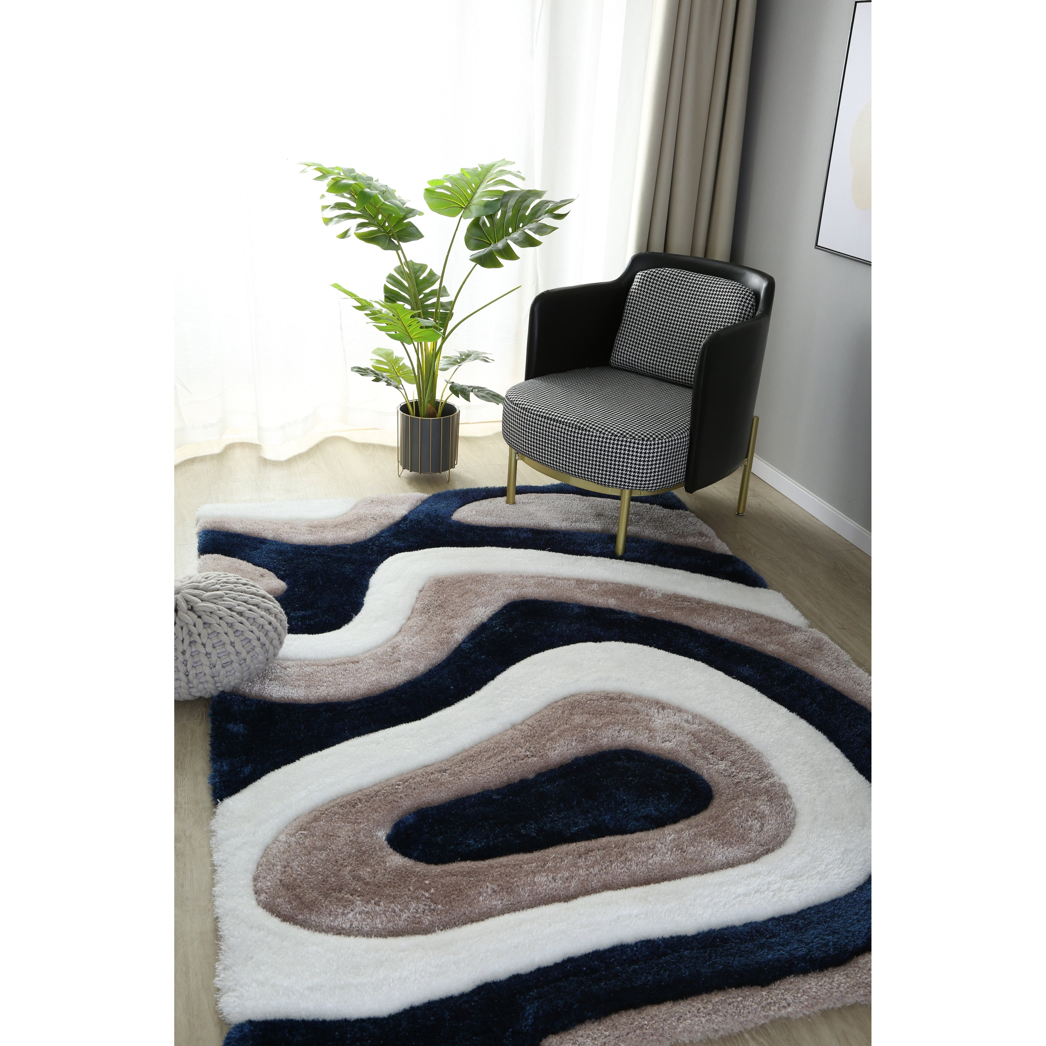 Mateos Shag Abstract Designed Area Rug