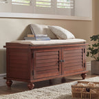 Maybelle Velvet Cushion Shutter Door Storage Bench by iNSPIRE Q Classic