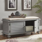 Maybelle Velvet Cushion Shutter Door Storage Bench by iNSPIRE Q Classic