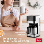 Melitta Aroma Tocco 8-Cup Drip Coffee Maker with Thermal Carafe and Touch Control Display