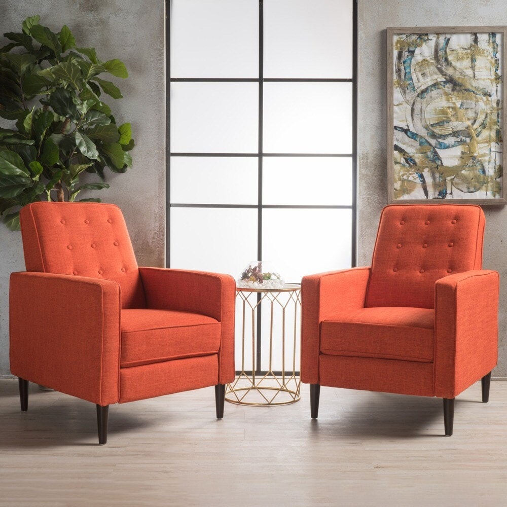 Mervynn Button Tufted Recliner (Set of 2) by Christopher Knight Home