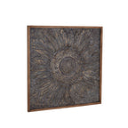 Metal Floral Sunflower Wall Decor with Embossed Details - Gray - Roche River Decor