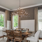 Farmhouse Retro Tree Branch Crystal Chandelier Candle-Style Pendant Light