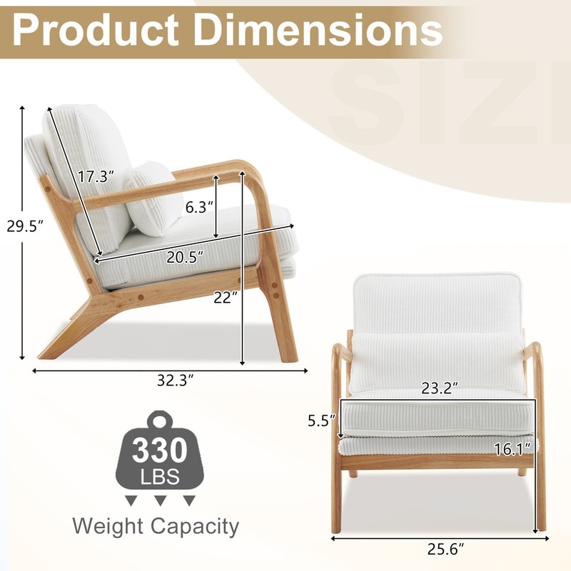 Mid Century Modern Upholstered Accent Chair
