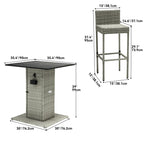 Moasis 5-Piece Outdoor Furniture Wicker Bar Set - 5 PCS