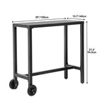 Moasis Patio Metal Counter Table Bar Table with Wheels
