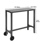 Moasis Patio Metal Counter Table Bar Table with Wheels