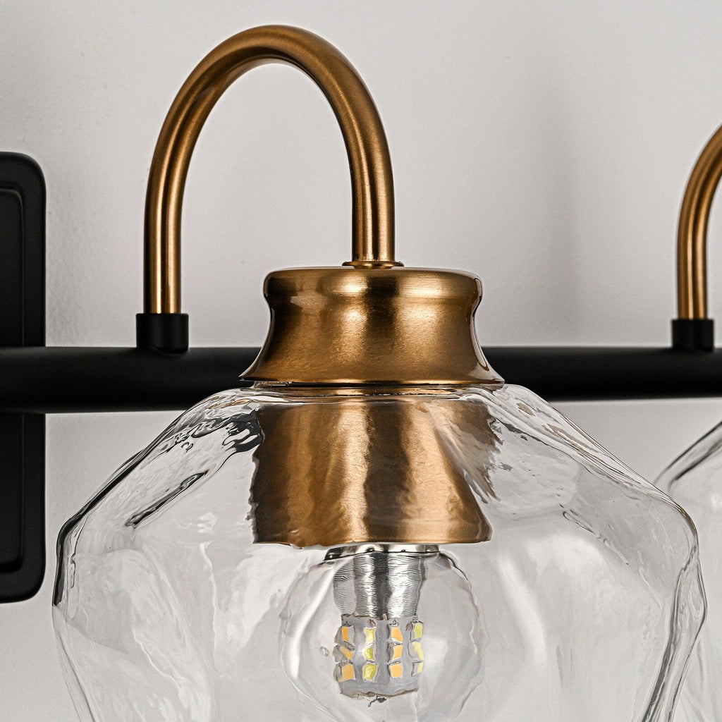 Modern 3/4-lights Bathroom Dimmable Vanity Lights Wall Sconces with Glass Shade