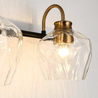 Modern 3/4-lights Bathroom Dimmable Vanity Lights Wall Sconces with Glass Shade