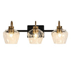 Modern 3/4-lights Bathroom Dimmable Vanity Lights Wall Sconces with Glass Shade