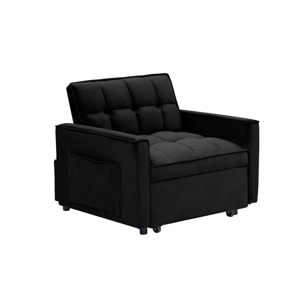 Modern 70.86 3 in 1 Single Convertible Sofa Bed with Adjustable Back and Moving Wheel for Living Room