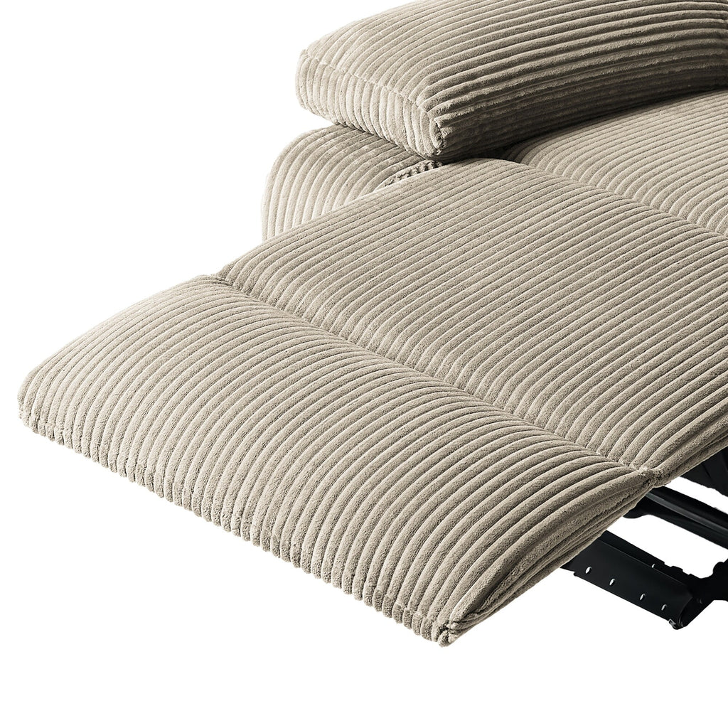 Modern Corduroy Manual Recliner Chair, Lounger Adjustable Recliners with Wide Armrest
