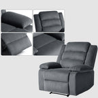 Modern Corduroy Manual Recliner Chair, Lounger Adjustable Recliners with Wide Armrest