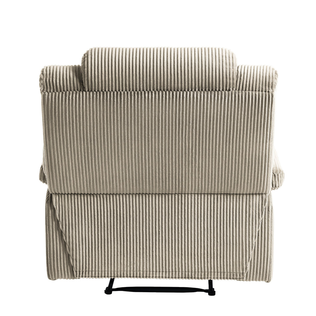 Modern Corduroy Manual Recliner Chair, Lounger Adjustable Recliners with Wide Armrest