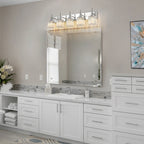 Modern Dimmable Crystal Bathroom Vanity Light Wall Sconces with Crystal Shades