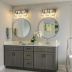 Modern Dimmable Crystal Bathroom Vanity Light Wall Sconces with Crystal Shades
