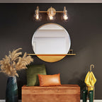 Modern Gold 3-Light Bathroom Vanity Light Orb Glass Wall Sconce