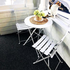 3pc Metal Folding Bistro Set, Weather-Resistant Outdoor/Indoor Conversation Set for Patio, Yard, Garden