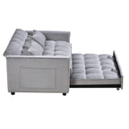 Modern Pull-Out Couch Bed, 3-in-1 Sleeper Sofa with Adjustable Backrest, Velvet Loveseat, Pillows & Side Pockets