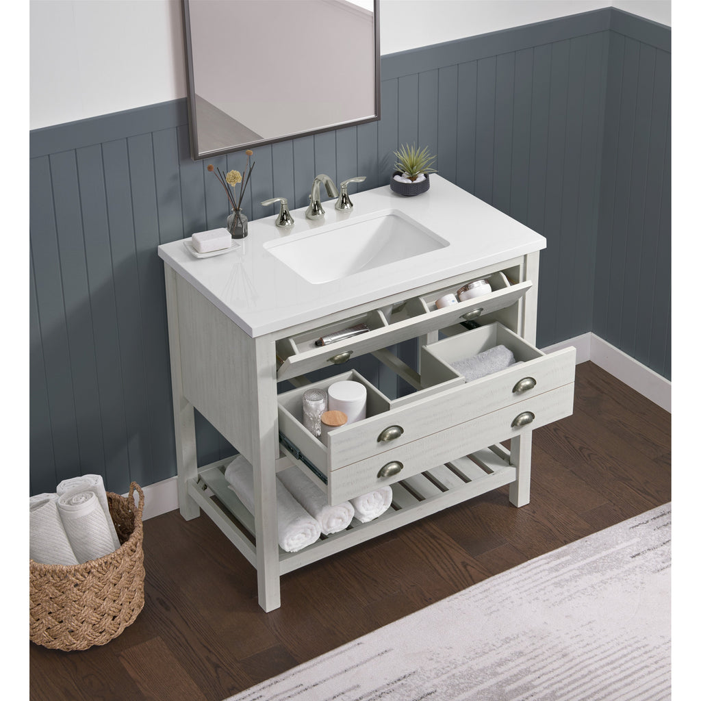 Monterey 37 Farmhouse Single Bathroom Vanity with Top
