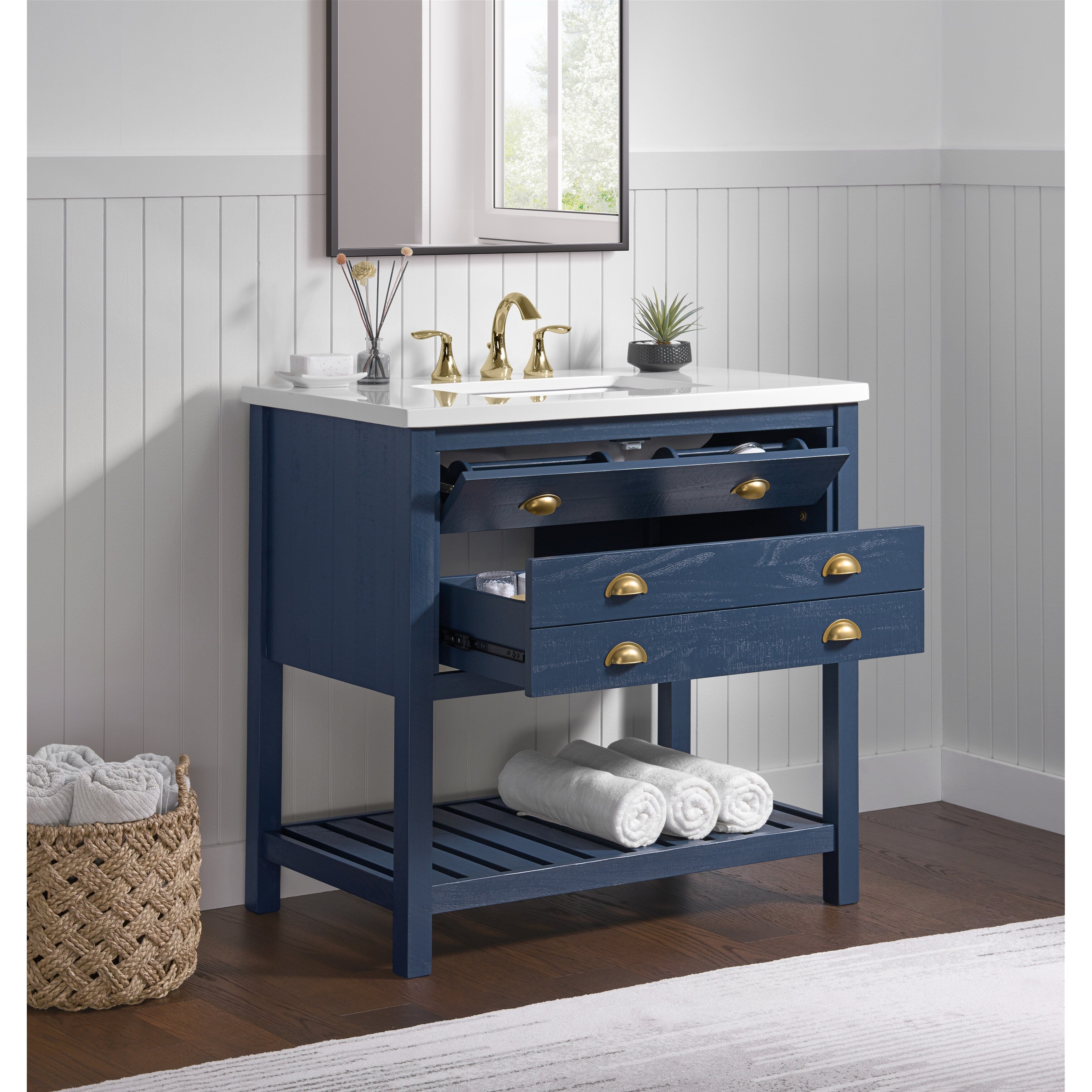 Monterey 37 Farmhouse Single Bathroom Vanity with Top