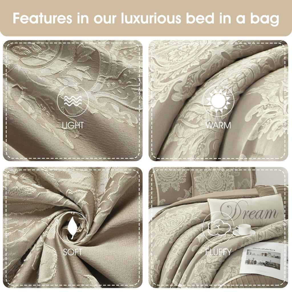Nanshing Tiana 7 Piece Traditional Damask Comforter Set
