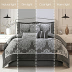 Nanshing Tiana 7 Piece Traditional Damask Comforter Set