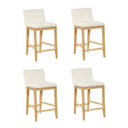 Gracie Modern Bar Stool, Boucle Upholstered Chair and Brushed Wooden Legs