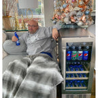 NewAir SplitShelf Built-In Wine & Beverage Cooler for 9-Bottle Wine & 48 Can Cellar Fridge Refrigerator in Stainless Steel