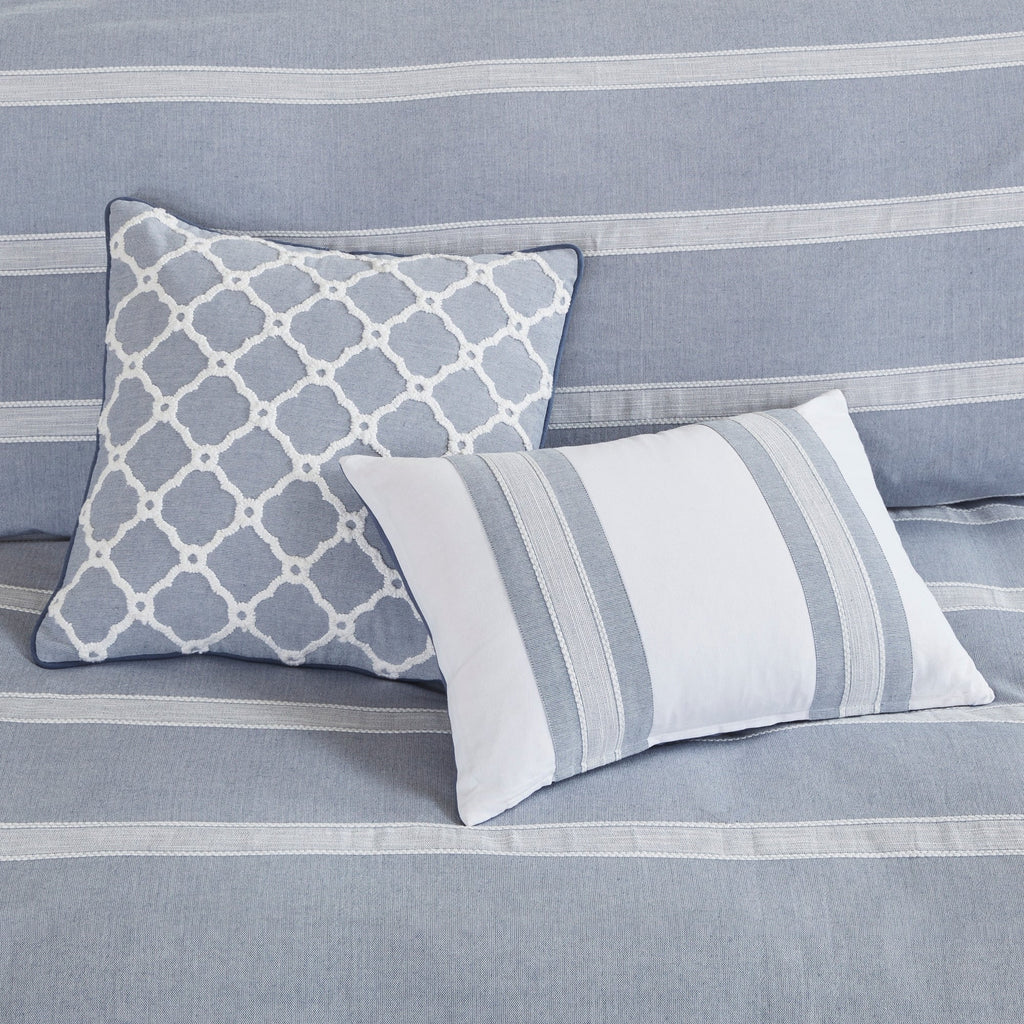 Noble Blue Cotton Oversized Comforter Set by Madison Park Signature