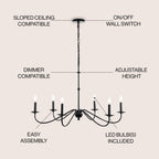 34.75 6-Light Iron LED Chandelier, by JONATHAN Y