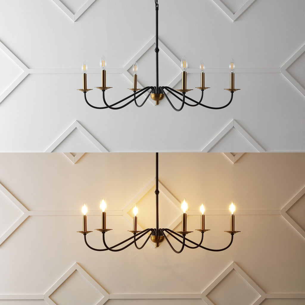 34.75 6-Light Iron LED Chandelier, by JONATHAN Y