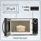 Nostalgia Retro 0.9 Cubic Foot Countertop Microwave Oven