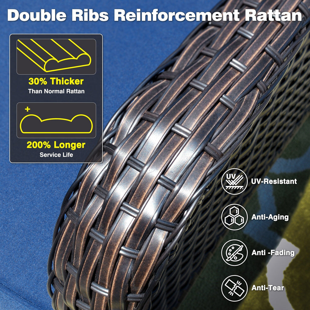 OVIOS 5-piece Patio Wicker High Back Conversation Set