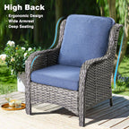 OVIOS 5-piece Patio Wicker High Back Conversation Set