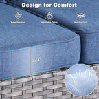 OVIOS 8-piece Patio Wicker Furniture Swivel Chair Set