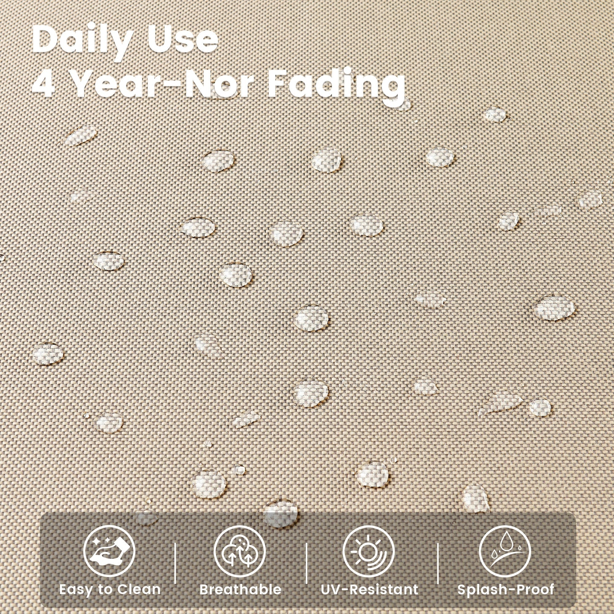 OVIOS 9 Pieces Outdoor Wicker Swivel Chair Set With Fire Table