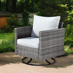 OVIOS Deep Seat Wicker 11-piece Sectional Set Swivel Chairs Fire Pit
